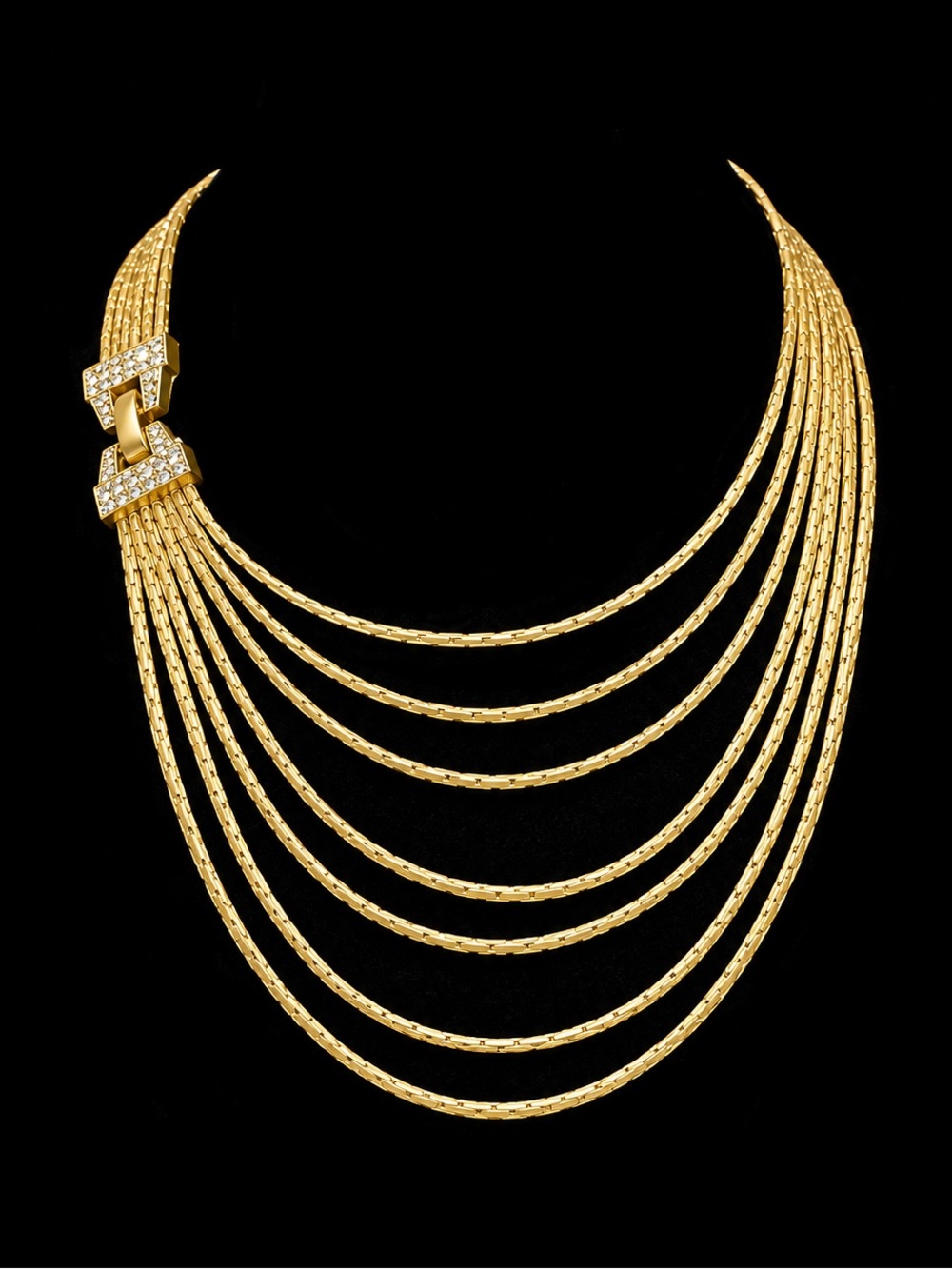 Lux Multi-Strand Gold Statement Necklace
